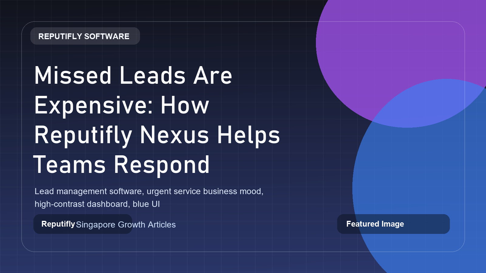 Reputifly Nexus lead management dashboard for service businesses