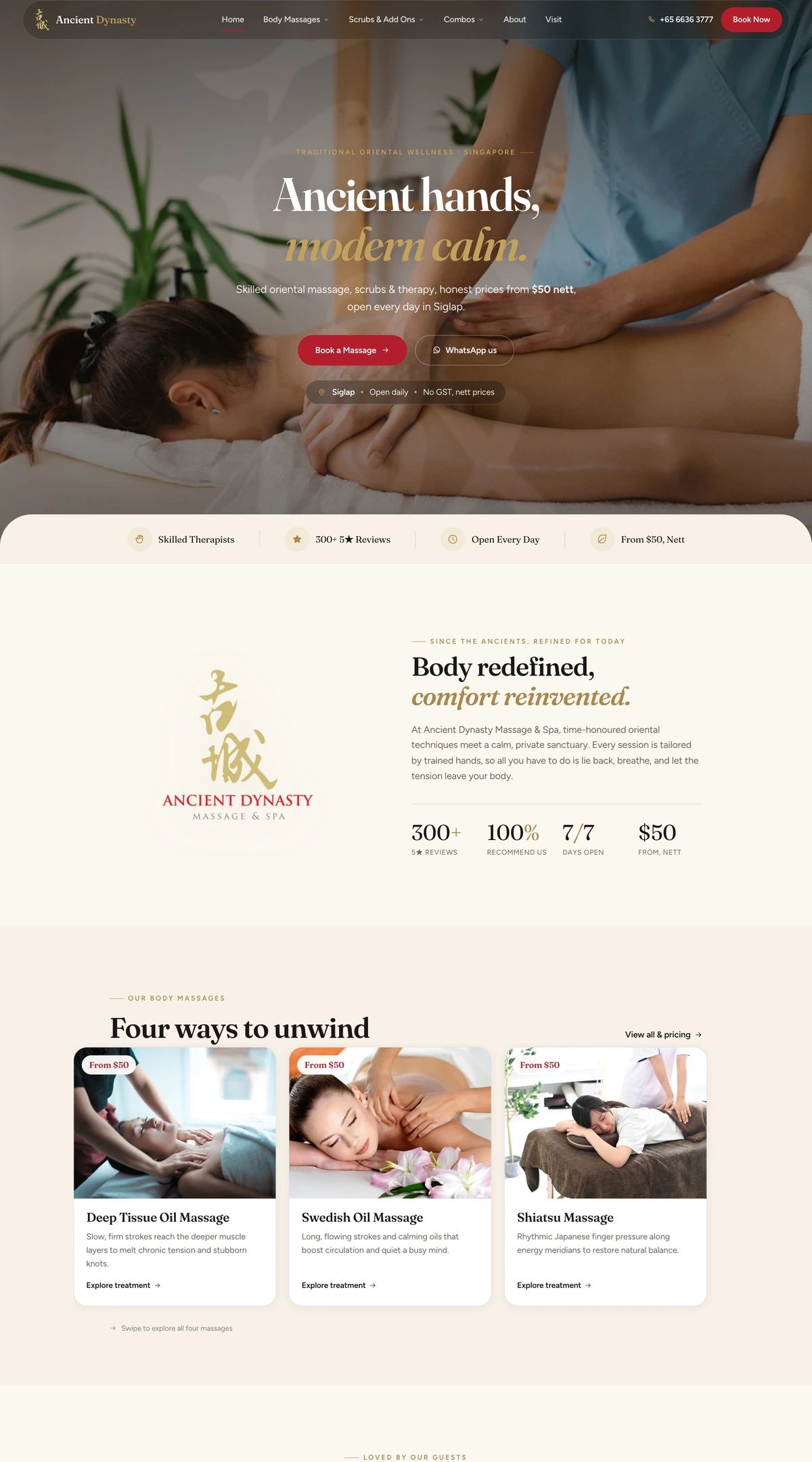 Ancient Dynasty Spa — A calm path from discovery to booking