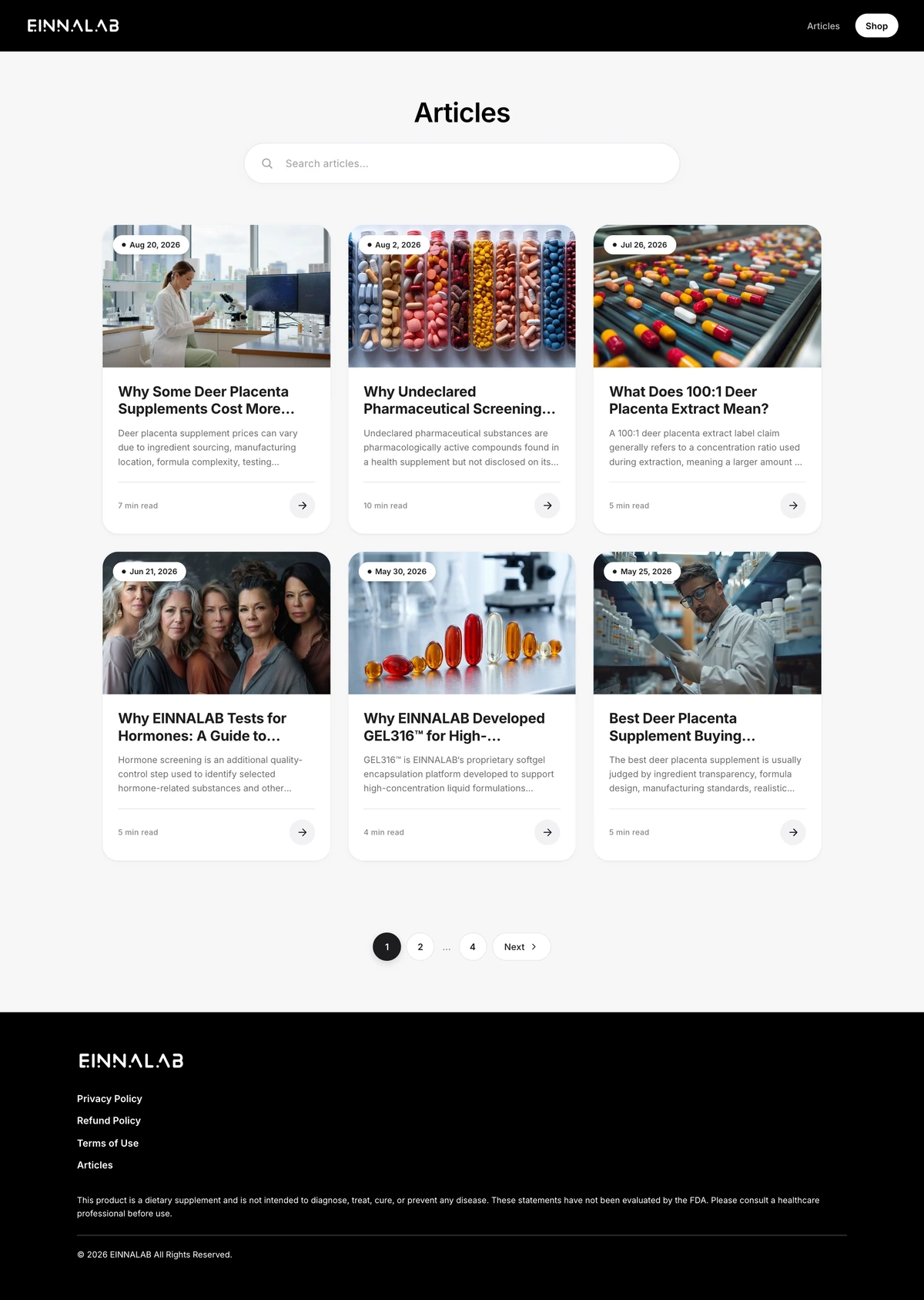 EINNALAB — An editorial library behind the product