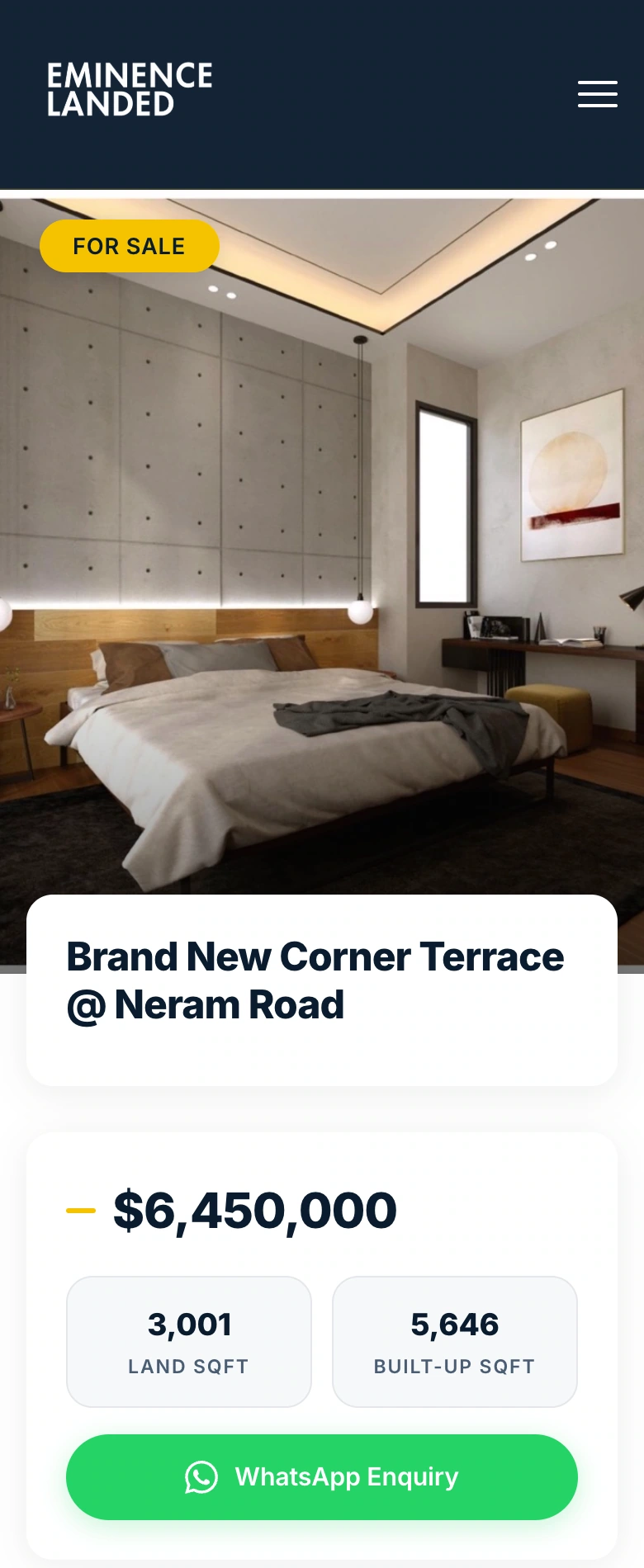 A home presented in detail on mobile