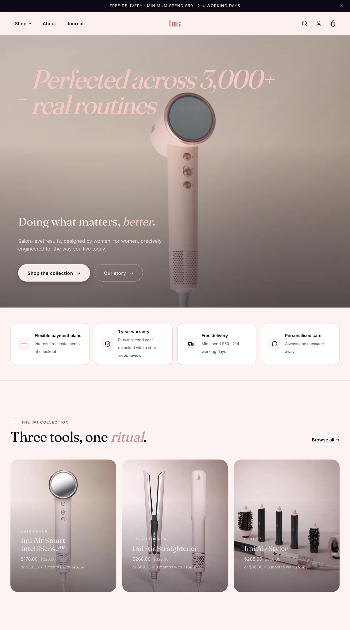 Imi — A homepage arranged in sequence