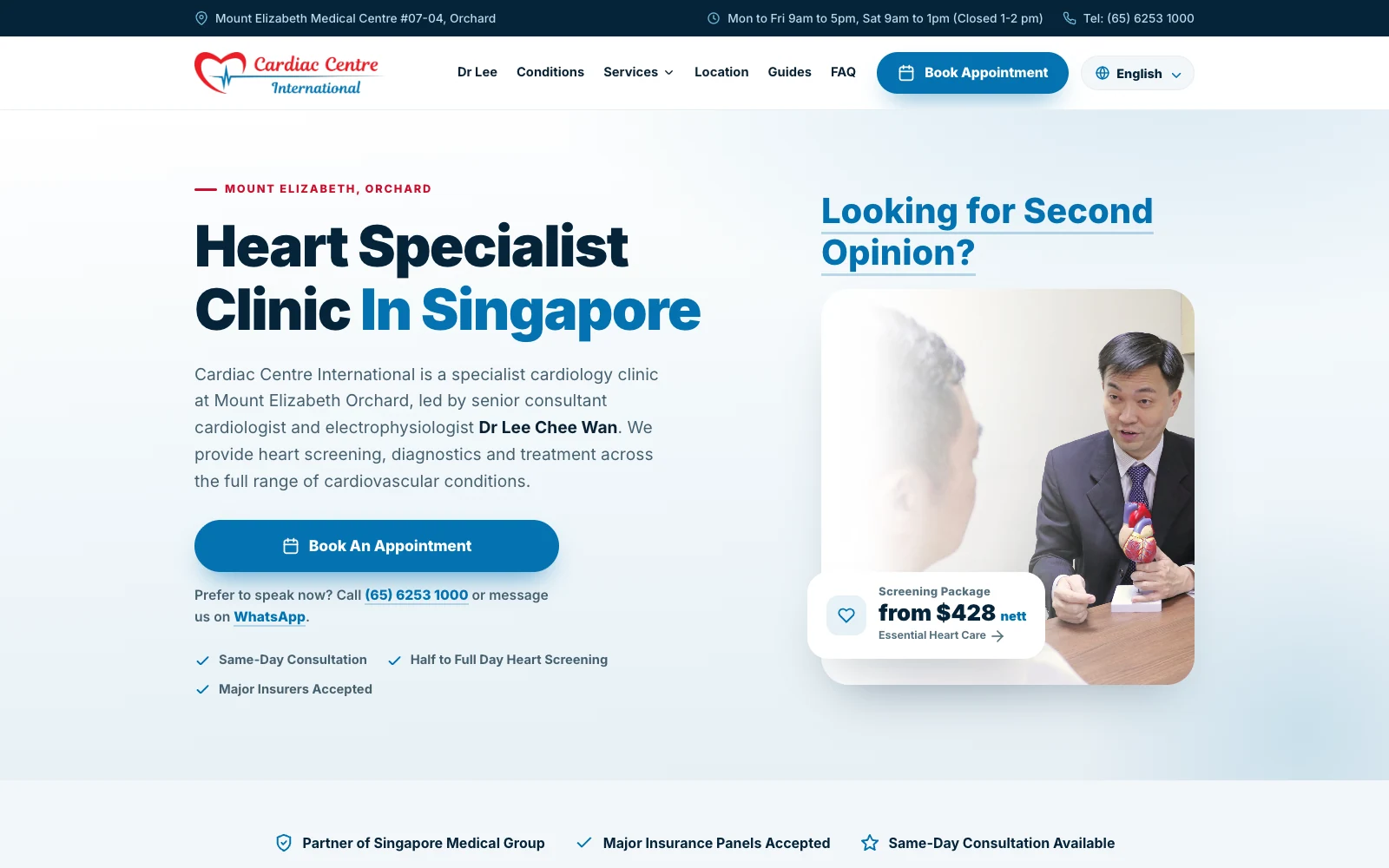 Cardiac Centre International website design